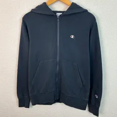 Champion チャンピオン スウェット パーカー ロゴ刺繍 フルジップ ネイビー Mサイズ メンズ 古着 ストリート アメカジ