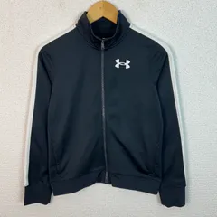 UNDER ARMOUR アンダーアーマー トラックジャケット ジャージ ロゴ刺繍 ブラック YXLサイズ メンズ 古着 スポーツMIX テック系