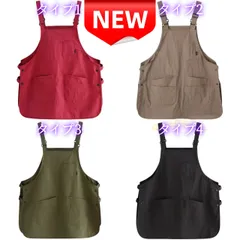 ⭐新品⭐多機能 撥水エプロン 大容量ポケット付き カフェ風 おしゃれ 作業用 料理 ガーデニング DIY 男女兼用 ユニセックス 調節可能ストラップ 4色展開 ブラック ベージュ カーキ レッド サイズ調整可能 撥水加工 プレゼント最適 ギフト 贈り物