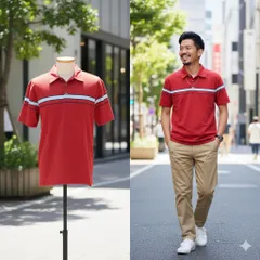 DLEVO ポロシャツ メンズ Mサイズ 半袖 レッド 赤 コットン100% カジュアル スポーツ ストリート 夏服 ゴルフウェア おしゃれ シンプル トップス クラシック かっこいい 人気 コーデ ファッション