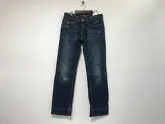 本物リッチモンドRICHMONDコットンダメージ加工デニムパンツメンズサーフアメカジミリタリーストリートスケータービジネススーツモードドレスゴルフバイカーロック青ブルー30Mイタリア製のサムネイル