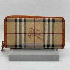 未使用級 現行 バーバリー 長財布 ラウンドジップ pvc ノバチェック