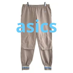 80s　asics　トラックパンツ　ジャージ　刺繍　ワンポイント　ラインリブのサムネイル