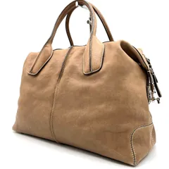?良品? TOD'S トッズ ハンドバッグ  トートバッグ レザー 革 ベージュ 肌色 Dバッグ ユニセックス 男女兼用 メンズ レディース