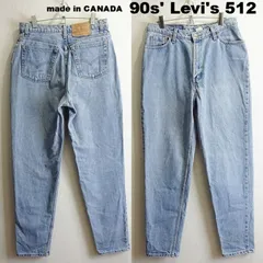 90s　カナダ製　リーバイス　512　W77cm　スリムフィット テーパードレッグ　ハイウエスト　レディース　明青　セミヴィンテージ　Levi's