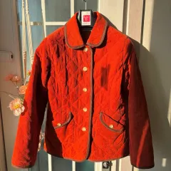 ヴィンテージ オレンジ コーデュロイ キルティング ジャケット -断捨離