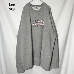 【Lee】90s Lee SPORT 星条旗 プリントロゴ オーバーサイズ スウェット トレーナー グレー　US古着 USA輸入 2XLsize