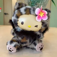【新品】ハローキティ ぬいぐるみ ヒョウ柄 ファインフェイスキャット アニマル サンリオ