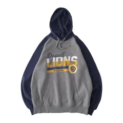 USA古着　デザインフーディ　パーカー　ビッグプリント　切替　90ｓ　アメカジ