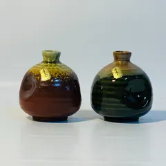 花瓶 一輪挿し 紫緑 2客セット 花器 和柄 花柄 華道 花道 お花 生け花 花立 花入 送料込み フォロー割 クーポンご利用可能 お値引き交渉可能