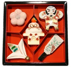 《４２％OFF》清水焼 京のお正月箸置（5型組）0640015H ct ギフトBOX入 ◾️新品未使用◾️