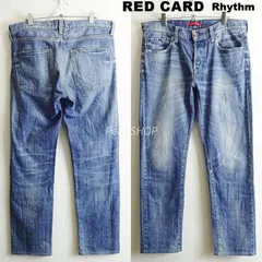 レッドカード　Rhythm　W92cm　26878　スリムテーパードデニム　ストレッチ　リズム　藍青　日本製　メンズ　Sz.34　RED CARD