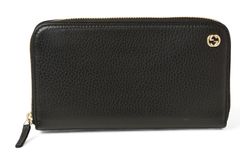 グッチ 財布 GUCCI 長財布/ラウンドファスナー式 レザー 509644 インターロッキングG ブラック【中古】 グッチ 財布 GUCCI 長財布/ラウンドファスナー式 レザー 509644