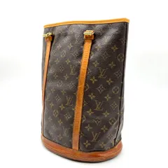 ✨良品✨ LOUIS VUITTON ルイヴィトン トートバッグ　ハンドバッグ  ショルダーバッグ バケット モノグラム PVC レザー 革 ブラウン 茶色 ユニセックス 男女兼用 メンズ レディース