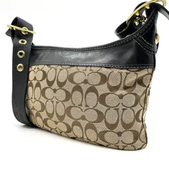 ?良品? COACH コーチ ショルダーバッグ トートバッグ ワンショルダーバッグ シグネチャー キャンバス レザー 革ベージュ ブラック 黒色 ユニセックス 男女兼用 メンズ レディース