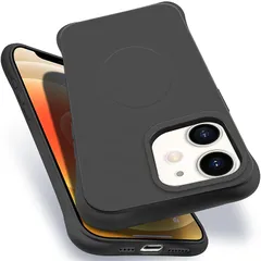 iPhone12 iPhone12Pro MagSafe対応 ケース 耐衝撃 米軍MIL規格 アイフォン12 スマホケース シリコン 保護ケース いpほね12Pro カバー ストラップホール付き 傷つけ防止 ワイヤレス充電対応 6.1インチ用（ブラック）