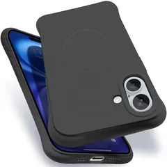 iPhone 16 MagSafe対応 ケース 耐衝撃 米軍MIL規格 アイフォン16 スマホケース シリコン 保護ケース いpほね16 カバー ストラップホール付き 傷つけ防止 ワイヤレス充電対応 6.1インチ用（ブラック）