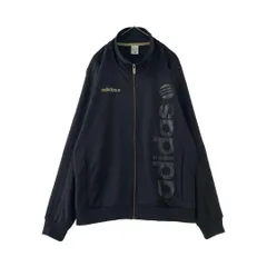 adidas　トラックジャケット　ジャージ　刺繍ロゴ　ビッグロゴ　ワンポイント