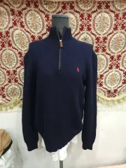ポロ ラルフローレン 00s ラムウール ハーフジップ ニット