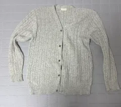 グレー オーバーサイズ ケーブル編み ニット カーディガン