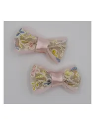 インド刺繡リボンのヘアクリップ　ピンク