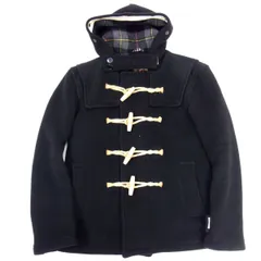 高級 イングランド製 BALMORAL ASCOT バルモラル スコット ショートダッフルコート 裏チェック メンズ 黒