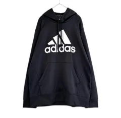adidas　デザインフーディ　パーカー　XLサイズ　ビッグロゴ　ワンポイント