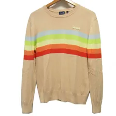 【極美品】ムータマリンゴルフ　レタードコットンニットセーター　ベージュ muta MARINE GOLF ムータマリンゴルフ レディース ボーダーニット