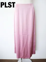 PLST　プラステ　サテンナローロングスカート　Lサイズ　紫がかったピンク　ロング　上品」綺麗め　おしゃれ　送料込み　6460344