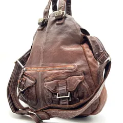 【良品】 sissirossi Y2K 2way mulch pocket brown leather belt shoulder bag unisex シシロッシ ハンドバッグ  トートバッグ ショルダーバッグのサムネイル