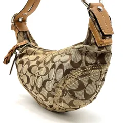 ?良品? COACH Y2K hobo signature brown beige canvas leather belt design shoulder bag コーチ ハンドバッグ ショルダーバッグ