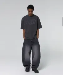 スウェード コンツァー ポケット バルーンフィット デニムパンツ M