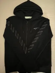 オフホワイト フードジップアップ