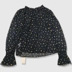 SNIDEL スナイデル 総柄シースルーブラウス 花柄 新品 黒