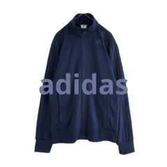 adidas　トラックジャケット　ジャージ　ワンポイント　オールネイビー