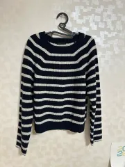ストライプ ネイビー ニット