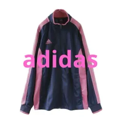 adidas　トラックジャケット　ジャージ　刺繍ロゴ　ワンポイント　ストライプ