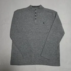 115 ビーンポール カシミアブレンド ヘンリーネック オーバーサイズ 長袖ニットポロTシャツ 3XL