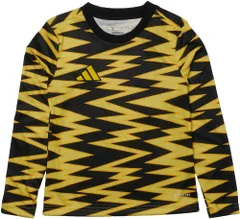[アディダス] サッカー Tシャツ キッズ グラフィック プラクティスジャージー 長袖 ブラック/ライトイエロー(JC9281) [ブラック/ライトイエロー(JC9281)] [160]