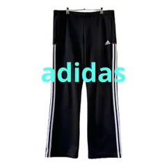 adidas　トラックパンツ　ジャージ　刺繍ロゴ　ワンポイント　スリーライン