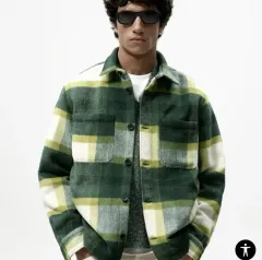 ザラ メンズ CHECK ウールジャケット