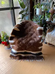 ヴィンテージシイルトバッタニイェ!チョコレートとサイドのボーダー柄がレア!モフモフ度半端ないアンゴラヤギのモヘア約2.3kgモフモフ暖かい!当店現地厳選直輸入卸売!質が良いものをリーズナブルに!重量どーん!のミフラブ柄シイルトバッタニイェ!ギフトにもおすすめ!