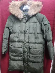 ハント カーキ ロング ダウン アウター フード ファー 150