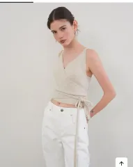 オンアンドオン クロップド ラップ ビスチェ ニット オートミール サイズ 55