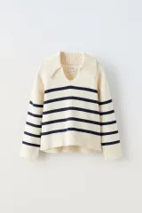 ザラキッズ カラー デザインテープ ストライプ セーター 6-7y 新品