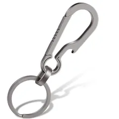 【人気商品】ポータブル 錆びない 色落ちしない 軽量 金具 堅牢で耐久性がある おしゃれ カラビナ キーフック キーリング リング Ti チタン 片手操作可能 キーホルダー バイク 車 小型 チタン合金 [Shanado]
