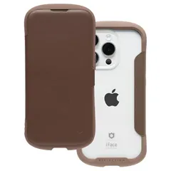 iFace Reflection iPhone 15 Pro ケース 手帳型 クリアケース (ブラウン)【 アイフェイス スマホケース 耐衝撃 iphone15pro アイフォン15プロ 手帳 ダイアリーケース カード収納 ポリカーボネート 】