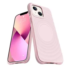 iPhone 13 mini ケース MagSafe対応 シリコン 耐衝撃 アイフォン13 mini 薄型 スマホケース バンパー カバー 米軍MIL規格取得 ストラップホール付き 衝撃吸収 ワイヤレス充電対応 柔軟 擦り傷防止（ピンク）