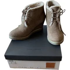 Z1662   【未使用】UNITED ARROWS    ユナイテッドアローズ   ブーツ ショートブーツ ベージュ キャメル ボア ムートン レディース36 箱付き