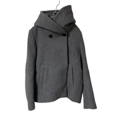 ZM1610【美品】JOURNAL STANDARD ジャーナルスタンダード コクーンシルエット ショート丈フード付コート グレー サイズS